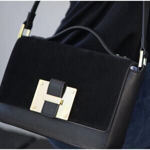 India Hicks The Lady P Bag Crossbody Purse Black Leather Bag Designer Suede